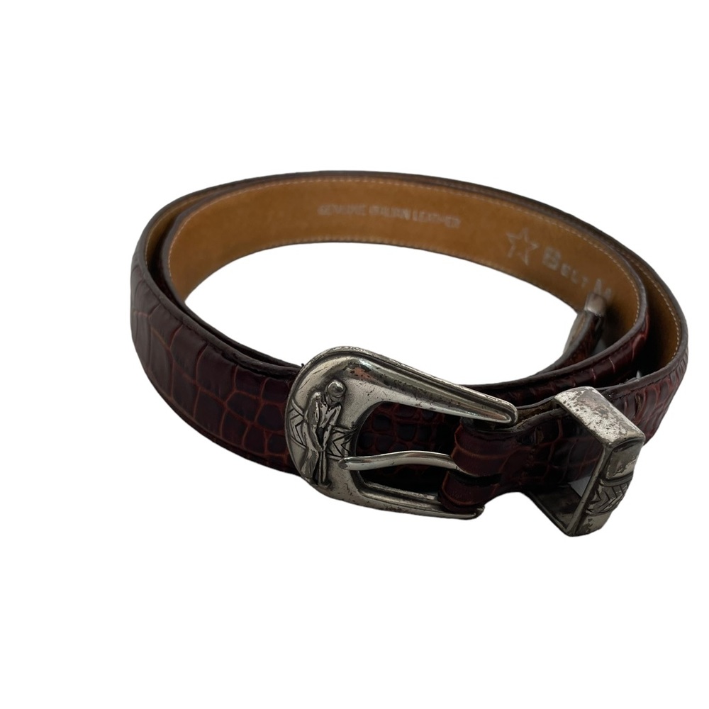 Vintage 1999 Men’s Belt Master Genuine Italian Leather Belt Golfer Buckle SZ 38